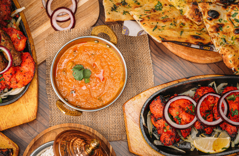 South Indian vegetarian dosa with chutneys -